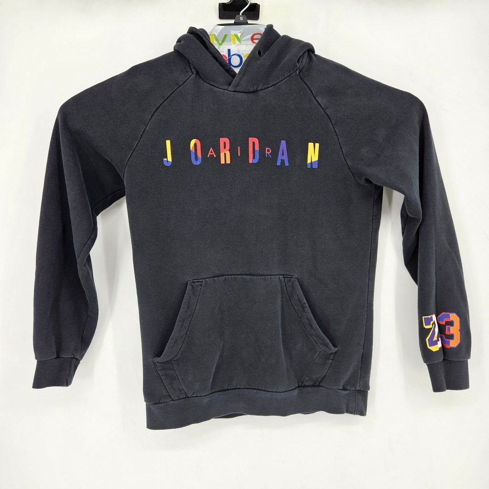 Jordan‎ Hoodie Mens Small Sweatshirt Fleece Cotton Pullover Logo Black